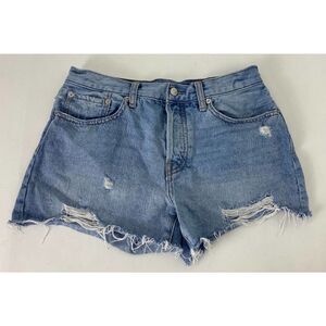We The Free High Rise Distressed Jean Shorts Mom Shorts High Waist - Size 29
